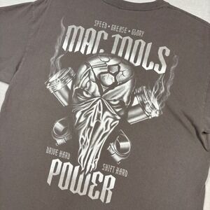 Mac Tools Shirt Men‎ Large Gray V8 Drive Shift Hard Power Racing Shop Grunge